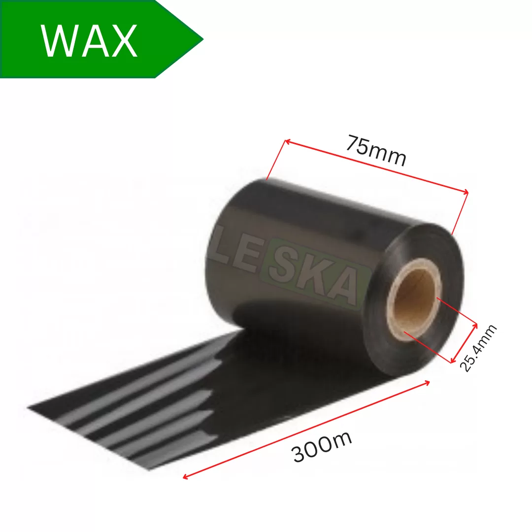 Dažanti juosta (Karboninė juosta) 75mm x 300m Wax